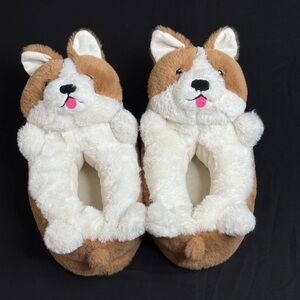 Plush Corgi Slippers